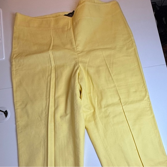 Talbots Side Zip Ankle‎ Yellow Pants Women’s size 12. Lightweight Cotton Blend. - Picture 8 of 13